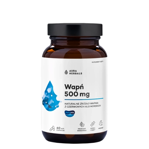 Aura Herbals - Aquamin - Wapń 500 mg - Kapsułki -  60 szt