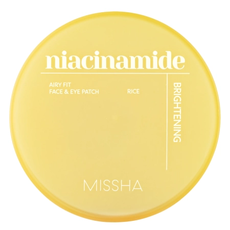Missha - Airy Fit Niacinamide Brightening Face & Eye Patch - Rozjaśniające Płatki Hydrożelowe z Niacynamidem - 60szt