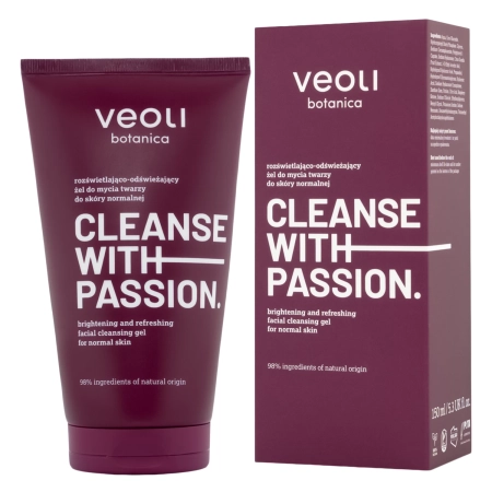 Veoli Botanica - CLEANSE WITH PASSION - Rozświetlająco-Odświeżający Żel do Mycia Twarzy do Skóry Normalnej - 150ml