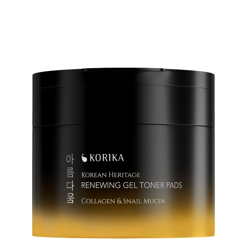 KORIKA - Korean Heritage Collagen & Snail Mucin Renewing Gel Toner Pads - Żelowe Płatki do Twarzy z Kolagenem i Mucyną - 70szt