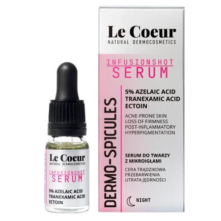 Le Coeur - Dermo-Spicules Infusionshot - Serum z Mikroigłami 5% Kwasu Azelainowego Kwasem Traneksamowym i Ektoiną - 10ml