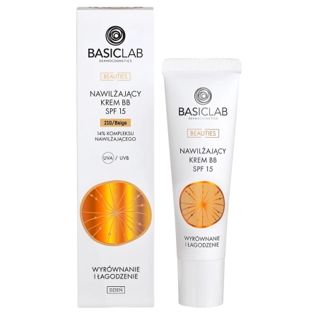 BasicLab - Nawilżający Krem BB SPF 15, Beige, 14% Kompleksu Nawilżającego - 33ml
