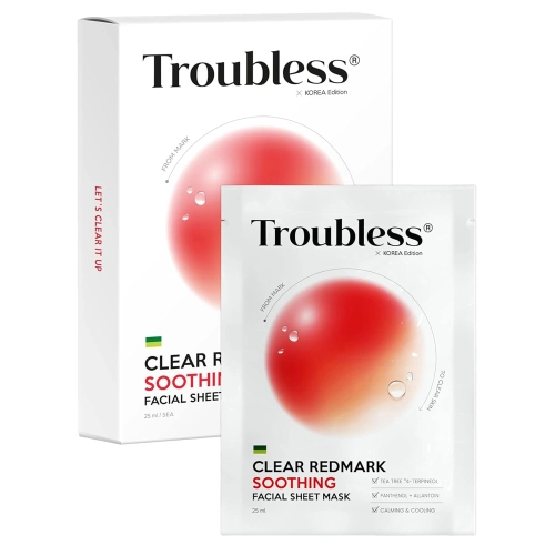 Troubless - Clear Redmark Soothing Facial Sheet Mask - Łagodząca Maska do Twarzy w Płachcie - 1szt/25ml
