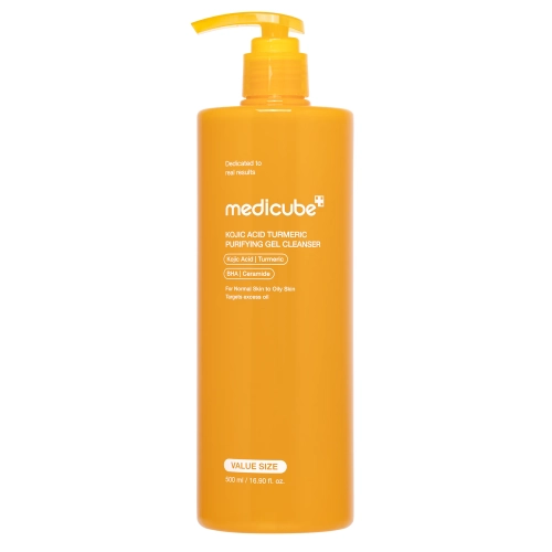 Medicube - Kojic Acid Turmeric Gel to Foam Cleanser - Rozświetlający Żel do Mycia Twarzy z Kwasem Kojowym i Kurkumą - 500ml
