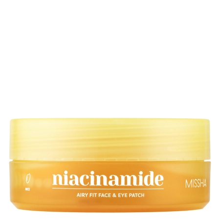 Missha - Airy Fit Niacinamide Brightening Face & Eye Patch - Rozjaśniające Płatki Hydrożelowe z Niacynamidem - 60szt