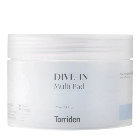 Torriden - Dive-In - Low Molecule Hyaluronic Acid Multi Pad - Nawilżające Płatki do Twarzy - 80szt