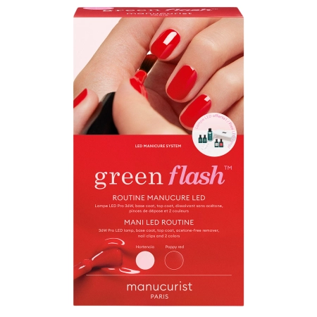 Manucurist - Pro Green Flash Kit - Hortencia & Poppy Red - Zestaw do Manicure Hybrydowego