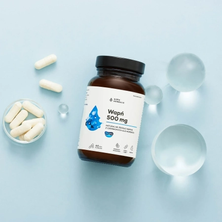 Aura Herbals - Aquamin - Wapń 500 mg - Kapsułki -  60 szt