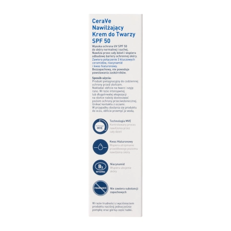 CeraVe - Nawilżający Krem do Twarzy SPF50 - 52ml