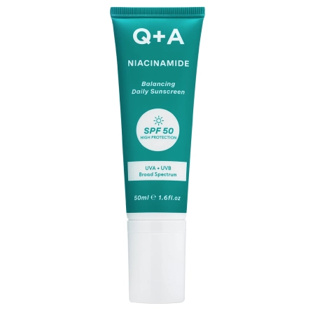 Q+A -  Niacinamide SPF50 Balancing Facial Sunscreen - Równoważący Krem Przeciwsłoneczny do Twarzy z Niacynamidem i SPF50 - 50ml