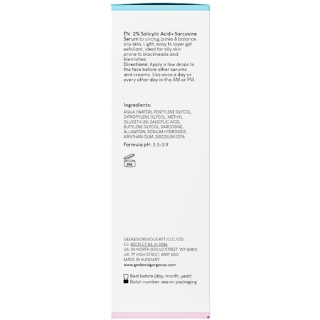 Geek & Gorgeous - Porefectly Clear -  Serum z 2% Kwasem Salicylowym i Sarkozyną - 30ml