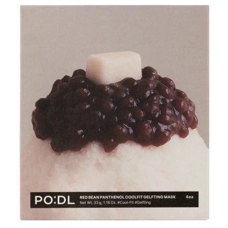 PO:DL - Red Bean Panthenol Coolfit Gelfting Mask Set - Zestaw Kojących Masek Żelowych do Twarzy - 4x33g