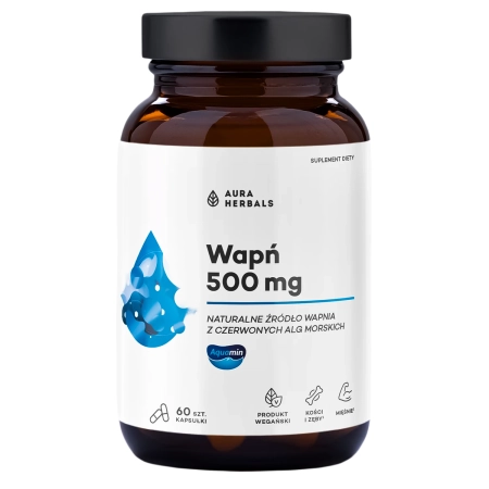 Aura Herbals - Aquamin - Wapń 500 mg - Kapsułki -  60 szt