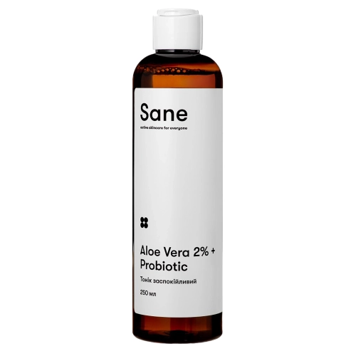 Sane - Aloe Vera 2% + Probiotic Calming Face Toner - Łagodzący Tonik do Twarzy z Aloesem - 250ml