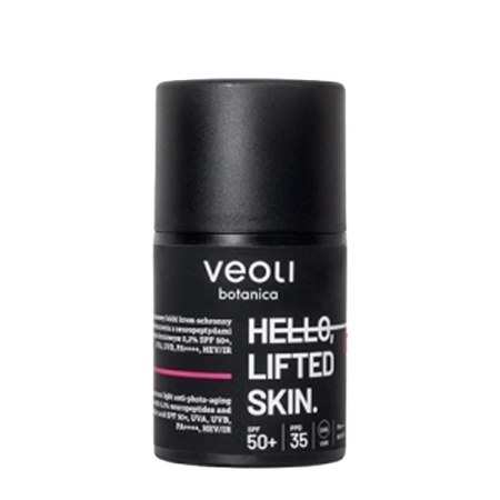 Veoli Botanica - Hello, Lifted Skin - Szerokopasmowy Lekki Krem Ochronny Przeciw Fotostarzeniu SPF 50+, UVA, UVB, PA++++, HEV/IR - 50ml
