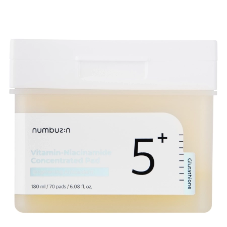 Numbuzin - No.5+ Glutathione Vitamin Concentrated Toner Pads - Płatki z Glutationem i Witaminą C do Twarzy - 180ml/70szt.