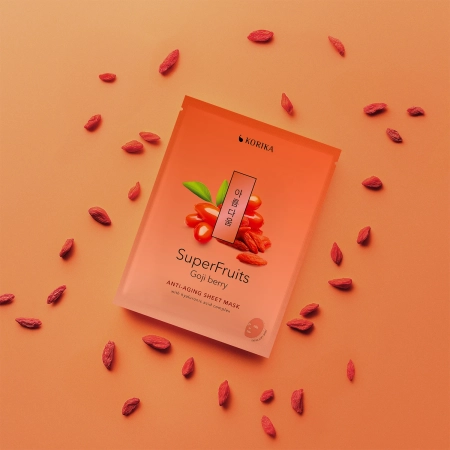 KORIKA - Superfruits Anti-aging Sheet Mask Goji Berry - Przeciwzmarszczkowa Maska do Twarzy w Płachcie - 1szt/25g
