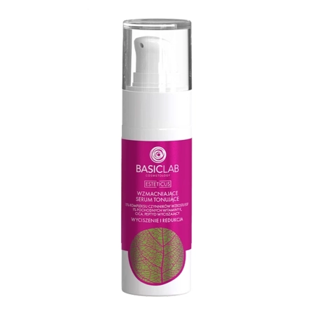 BasicLab - Esteticus - Wzmacniające Serum Tonujące do Skóry Naczynkowej i Wrażliwej 15% Kompleksu Czynnika Wzrostu EGF, 1% Pochodnych wit. K, CICA - 30ml