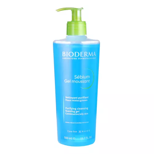 Bioderma - Sebium - Moussant Gel - Oczyszczający, Antybakteryjny Żel do Mycia Skóry Trądzikowej - 500ml