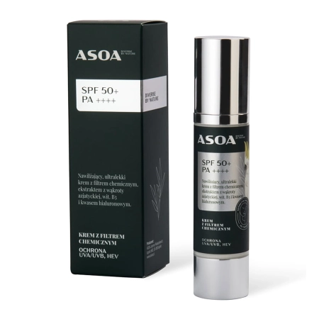 Asoa - Krem do Twarzy z Filtrem Chemicznym SPF50/PA+++ - 50ml