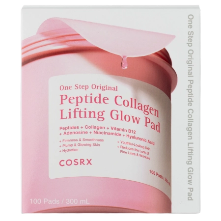 COSRX - One Step Original Peptide Collagen Lifting Glow Pad - Płatki Liftingująco-Rozświetlające z Peptydami i Kolagenem - 300ml/100szt