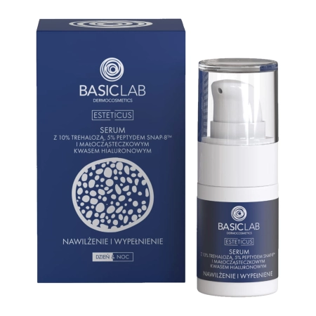 BasicLab - Esteticus - Nawilżenie i Wypełnienie - Serum z 10% Trehalozą, 5% Peptydem i Kwasem Hialuronowym - 15ml 