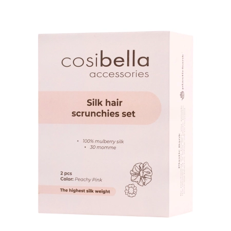 Cosibella Accessories - Zestaw Gumek Do Włosów Z Jedwabiu - Peachy Pink
