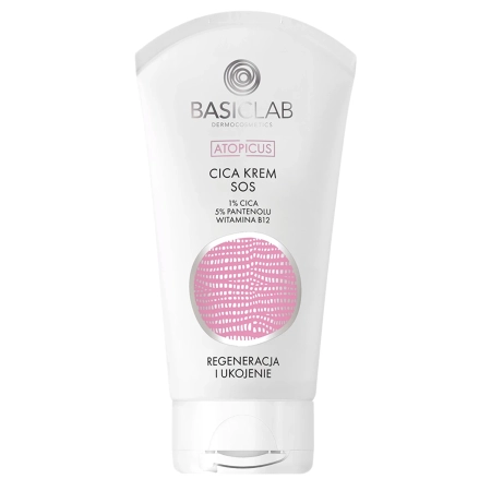 BasicLab - Dermocosmetics Atopicus CICA KREM SOS do Skóry Ultrawrażliwej , 1% CICA, 5% Pantenolu Witamina B12 - 75ml 