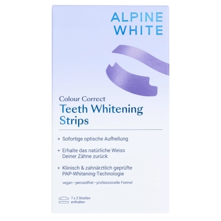 Alpine White - Colour Correct Whitening Strips - Paski Wybielające z Korektorem Koloru - 14szt