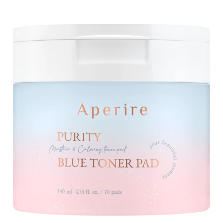 Aperire - Purity Blue Toner Pad - Nawilżająco-Kojące Płatki do Twarzy - 70szt/140ml