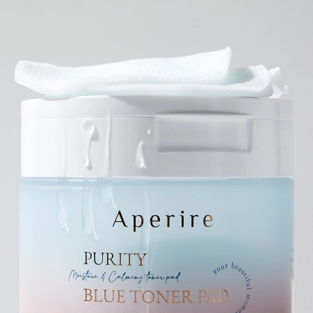 Aperire - Purity Blue Toner Pad - Nawilżająco-Kojące Płatki do Twarzy - 70szt/140ml