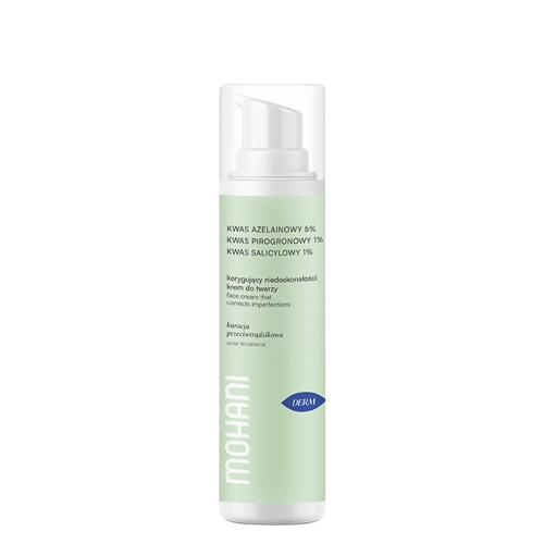 Mohani - Krem Korygujący do Cery Trądzikowej - z Kwasem Azelainowym 5% - Kwasem Pirogronowym 1% - Kwasem Salicylowym 1% - 50ml