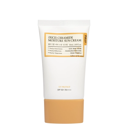 FULLY - Rice Ceramide Moisture Sun Cream SPF50+ PA++++ - Nawilżający Krem do Twarzy z Filtrem - 50ml