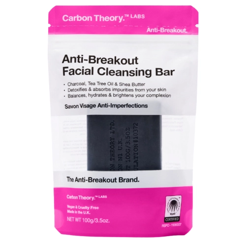 Carbon Theory - Anti-Breakout Cleansing Bar - Oczyszczające Mydło Węglowe do Skóry Problematycznej - 100g