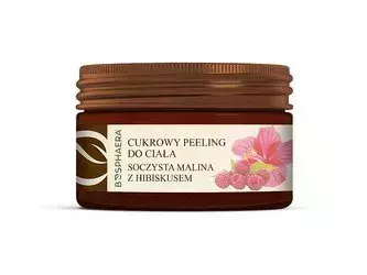 Bosphaera - Cukrowy Peeling do Ciała Soczysta Malina z Hibiskusem, Ujędrniająco i Uelastyczniający - 200g