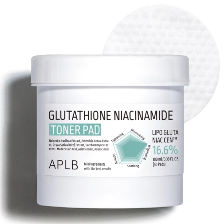 APLB - Glutathione Niacinamide Toner Pad - Rozjaśniające Płatki do Twarzy - 60szt/100ml