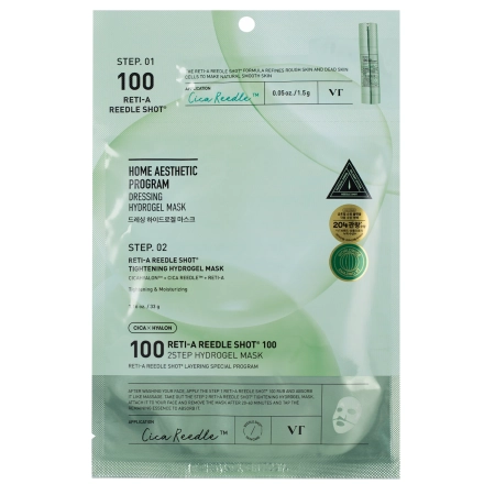 VT Cosmetics - Reti-A Reedle Shot 100 2Step Hydrogel Mask - Wygładzająca Maska Hydrożelowa do Twarzy - 1,5g + 33g