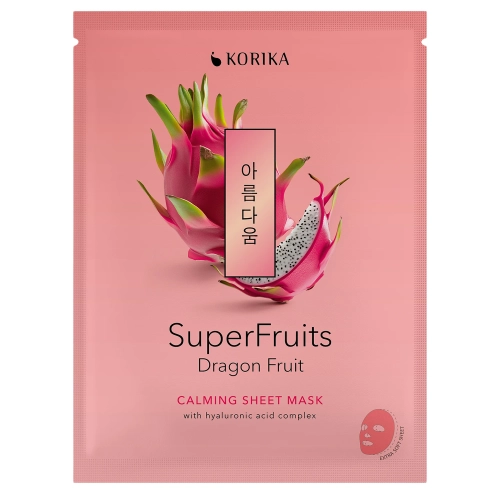 KORIKA - Superfruits Calming Sheet Mask Dragon Fruit - Wyciszająca Maska w Płachcie do Twarzy - 1szt/25g