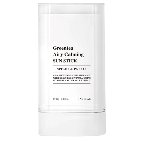 Barulab - Greentea Airy Calming Sun Stick SPF50+ PA++++ - Kojący Sztyft do Twarzy z Filtrem - 18g