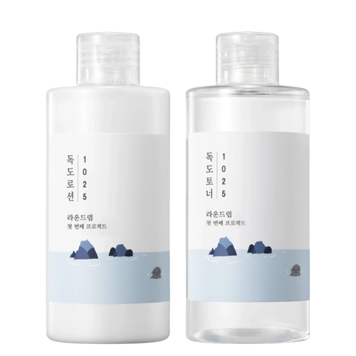 Round Lab - 1025 Dokdo Toner + Lotion - Nawilżająco-Kojący Zestaw Pielęgnacyjny - 200ml + 200ml