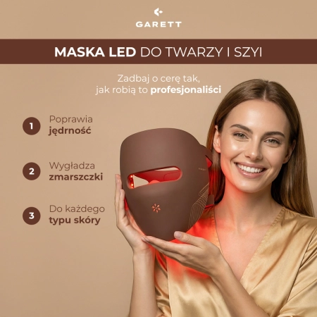 Garett Beauty - Skin Ritual Face&Neck - Maska LED do Twarzy i Szyi - Brown