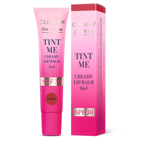 Claresa - Tint Me Creamy Lip Balm 3in1 SPF 30 - Koloryzujący Balsam Do Ust Z Filtrem SPF 30 - Sorbet - 12 ml