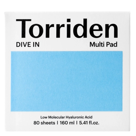 Torriden - Dive-In - Low Molecule Hyaluronic Acid Multi Pad - Nawilżające Płatki do Twarzy - 80szt