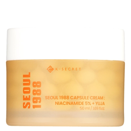 K-SECRET - SEOUL 1988 Capsule Cream: Niacinamide 5% + Yuja - Krem w Kapsułkach - 50ml