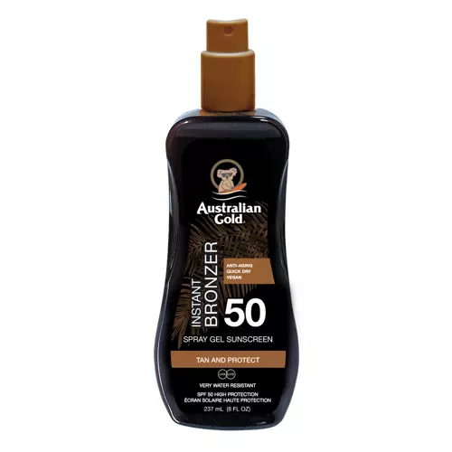 Australian Gold - Żel w Sprayu do Opalania z Naturalnym Bronzerem SPF 50 - 237ml