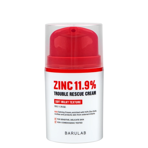 Barulab - Zinc 11.9% Trouble Rescue Cream - Krem przeciw Niedoskonałościom - 50g