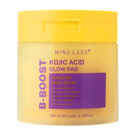 Nine Less - B-Boost Kojic Acid Glow Toner Pad - Płatki do Twarzy z Kwasem Kojowym - 80szt/180ml