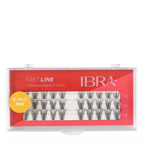 Ibra Makeup - Kępki Rzęs Fast Line C 0,10 - MIX - 30szt