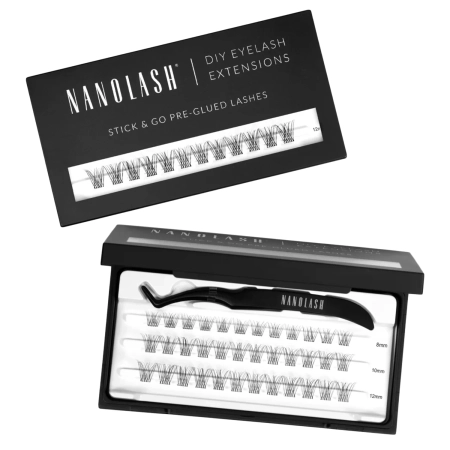 Nanolash - Stick & Go Pre-Glued Lashes - Kępki Rzęs z Klejem - Classy Short - 1 opak.