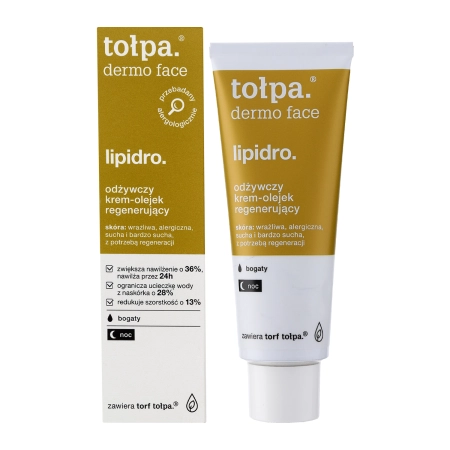 Tołpa - Dermo Face Lipidro - Odżywczy Krem-Olejek Regenerujący na Noc - 40ml